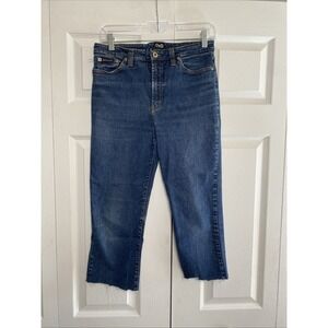 D&G Dolce & Gabbana Cropped Straight Jeans Womens Size 30 Blue Raw Hem Y2K Denim